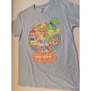 Vintage Nickelodeon Graphic T-shirt Size Medium M Rugrats Catdog Hey Arnold